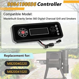 9904190036 Grill Controller Compatible with Masterbuilt Gravity Series 560 Digital Charcoal Grill and Smokers, Replacement for Digital Control Panel Part number MB20040220, MB20041020