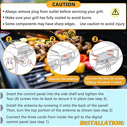 9904190036 Grill Controller Compatible with Masterbuilt Gravity Series 560 Digital Charcoal Grill and Smokers, Replacement for Digital Control Panel Part number MB20040220, MB20041020