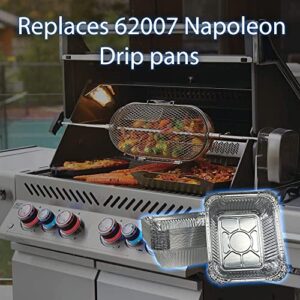 ZEDVY (20 Pack) Drip Pans Compatible with Napoleon BBQ Grills 62007 Grease Tray Prestige I, Prestige II, Prestige V, Prestige PRO, Rogue, Mirage, and Ultra Chef l Disposable Aluminum Foil Replacement