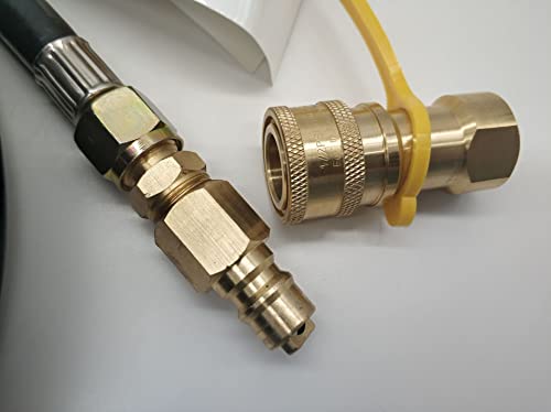 Guofulda 3/8 Inch Natural Gas Quick Connect Fittings, LP Gas Propane Hose Quick Disconnect Kit, Brass Propane Grill Connector Adapter, 3/8” Male Pipe NPT Thread x 3/8” Female Pipe Thread