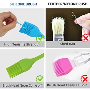 6 PCS CUALORK Silicone Basting Brush, Upgrade Pastry Brush,Heat Resistant Silicone Brushes, Premium Cooking Brush for Sauce Marinade Meat Glazing, Oil Brush for BBQ Kitchen Cooking Baking and Grilling