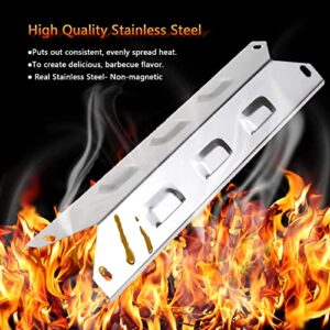 Hisencn Replacement Repair Parts Compatible with Kenmore 146.23678310, 146.23679310, 640-05057371-6, 640-05057373-6 Gas Grills Models, 3 Packs Stainless Steel Grill Burner, Heat Plates Tent Shield