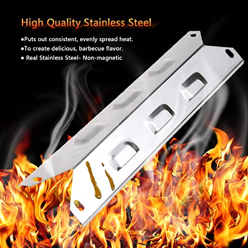 Hisencn Replacement Repair Parts Compatible with Kenmore 146.23678310, 146.23679310, 640-05057371-6, 640-05057373-6 Gas Grills Models, 3 Packs Stainless Steel Grill Burner, Heat Plates Tent Shield