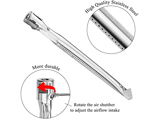 Hisencn Replacement Repair Parts Compatible with Kenmore 146.23678310, 146.23679310, 640-05057371-6, 640-05057373-6 Gas Grills Models, 3 Packs Stainless Steel Grill Burner, Heat Plates Tent Shield