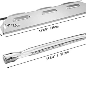 Hisencn Replacement Repair Parts Compatible with Kenmore 146.23678310, 146.23679310, 640-05057371-6, 640-05057373-6 Gas Grills Models, 3 Packs Stainless Steel Grill Burner, Heat Plates Tent Shield