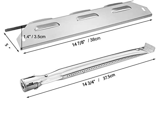 Hisencn Replacement Repair Parts Compatible with Kenmore 146.23678310, 146.23679310, 640-05057371-6, 640-05057373-6 Gas Grills Models, 3 Packs Stainless Steel Grill Burner, Heat Plates Tent Shield