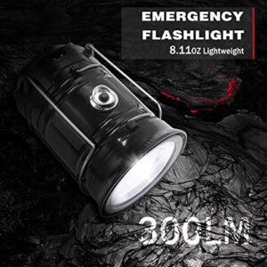 LED Camping Lantern Emergency Light Solar AC Rechargeable, 4-Pack, Civikyle Portable Flashlight Outdoor Lamp Camping Accessories Gear Supplies Hurricane Storm Home Power Outage Kit