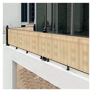 albn balcony privacy screen height 80/90/100cm weatherproof 90% blockage hdpe for outdoor yard wall garden backyard, with rope (color : beige, size : 100x200cm)