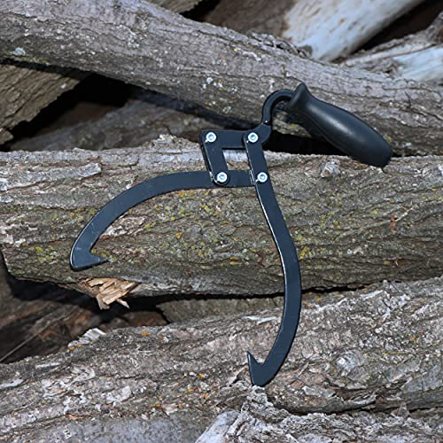 Felled Log Tongs Lifting Firewood Tongs - 10in Manual Log Lifter Logging Tongs Moving Trees and Camping Logs