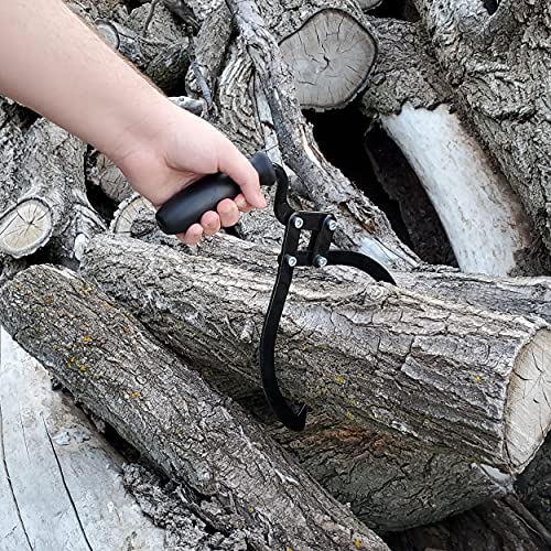 Felled Log Tongs Lifting Firewood Tongs - 10in Manual Log Lifter Logging Tongs Moving Trees and Camping Logs