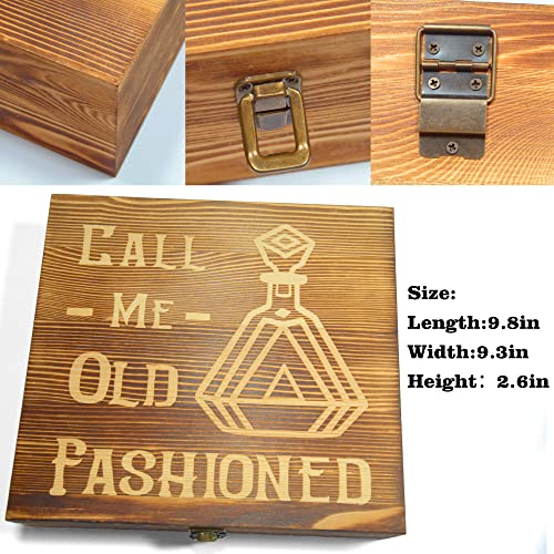 Call Me Old Fashioned Wooden Box Cocktail Smoker Kit Torch (No Gas) for Drinks Set Unique Birthday Christmas Gift for Men Him Dad Husband Father Grandpa