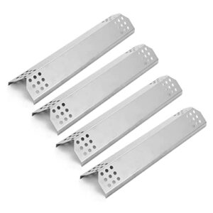 yiham ks739 heat shield plate for master forge 1010048 grill replecement parts, burner cover flame tamer, 15 1/8 inch x 3 1/4 inch, stainless steel, set of 4