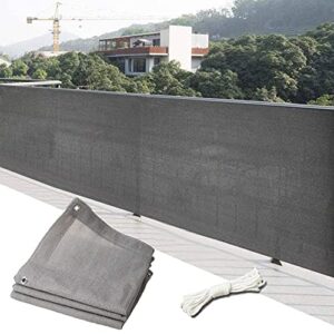 albn balcony privacy filter, weather resistance windshield uv protection patio balcony covering with cable ties, 72 sizes (color : gray, size : 1.1x8m)