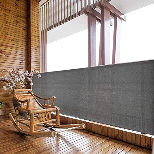 ALBN Balcony Privacy Filter, Weather Resistance Windshield UV Protection Patio Balcony Covering with Cable Ties, 72 Sizes (Color : Gray, Size : 1.1x8m)