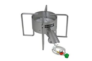 bayou classic sab6 stainless bayou banjo cooker - 22-in propane burner for outdoor cooking - crawfish boiler, homebrew burner, fits large stock pots, cast iron kettles - seafood boil pot, stew, gumbo