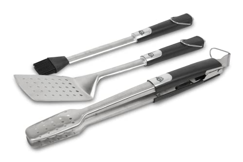 Pit Boss Grills Soft Touch 3 Piece Tool Set, Stainless & Pit Boss Soft Touch BBQ Fork