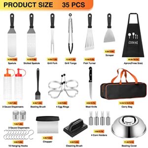 Griddle Accessories Kit, 35PCS Flat Top Griddle Grill Tools Set for Blackstone and Camp Chef, Stainless Steel Professional Grill Accessories/Spatula Set with Carrying Bag for Men/Women Outdoor BBQ