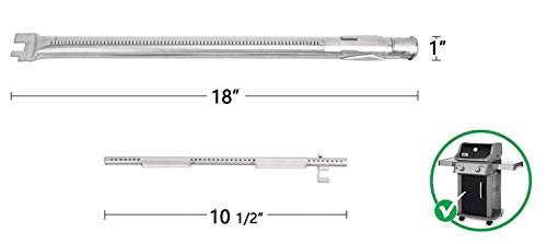 Hongso 18" Burner Tubes Kit Set Replacement for Weber Spirit 200 Series, Spirit E-210 E-220, Spirit S-210 S-220 Gas Grills with Up Front Controls (2013 and Newer) Weber 46100001 69785 SBI785