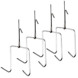 tihood 4pcs smoker hooks, stainless steel bacon hanger, duck hooks,meat hooks for smoking hanging bacon hams meat processing bbq grill