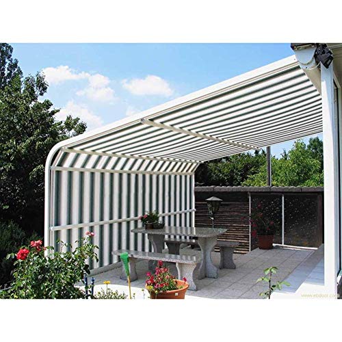 ALBN Sun Shade Mesh, Stripe Privacy Screen Weatherproof with Metal Hole for Balcony Patio Fences Privacy Protection Hood, 51 Sizes (Color : Gray White, Size : 150x900cm)
