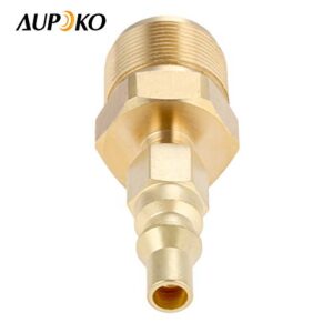 Aupoko 1/4" Quick Connect Disconnect Plug, with 1 Bottle Tank Propane Adapter, Low Pressure Plug Convert for BBQ Grill, Heater