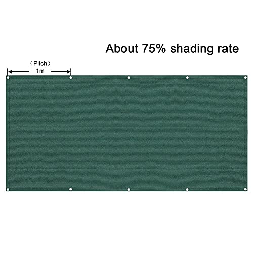 ALBN 75% Shade Netting Sunblock Shade Cloth Net Mesh Tarp HDPE UV-Resistant Protection Plants Flowers Outdoor Shade Screen, with Rope (Color : Green, Size : 2x5m)