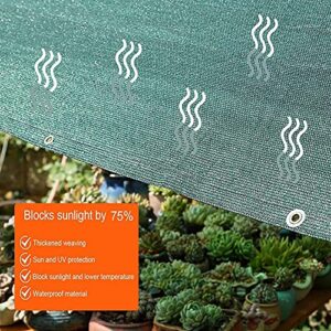 ALBN 75% Shade Netting Sunblock Shade Cloth Net Mesh Tarp HDPE UV-Resistant Protection Plants Flowers Outdoor Shade Screen, with Rope (Color : Green, Size : 2x5m)