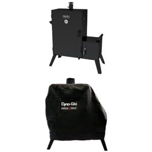 dyna-glo dgo1890bdc-d wide body vertical offset charcoal smoker and premium smoker cover