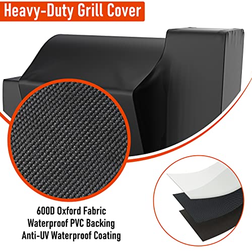 Grisun Grill Cover for Char-Griller Gravity 980 Series - Waterproof, Rip Resistant, UV Resistant Barbecue Cover for 9800, 9804 Charcoal Grill, 600D Heavy Duty Grill Cover