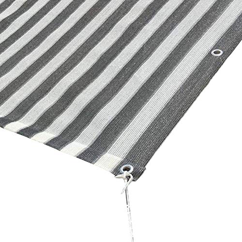 ALBN Sun Shade Mesh, Stripe Privacy Screen Weatherproof with Metal Hole for Balcony Patio Fences Privacy Protection Hood, 51 Sizes (Color : Gray White, Size : 100x180cm)