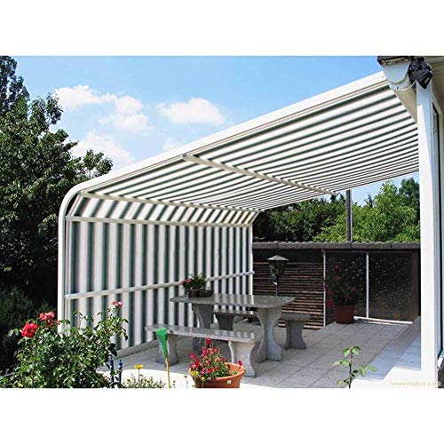 ALBN Sun Shade Mesh, Stripe Privacy Screen Weatherproof with Metal Hole for Balcony Patio Fences Privacy Protection Hood, 51 Sizes (Color : Gray White, Size : 100x180cm)