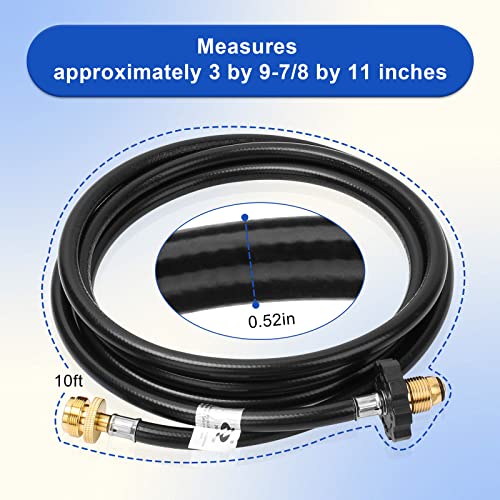 F273704 Propane Heater Adapter Hose Assembly Compatible With Mr.Heater Big Buddy Series,For Many Indoor/Outdoor Portable Propane Appliances (10-Ft)