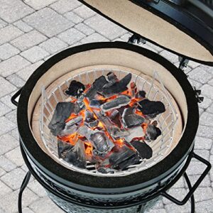 Charcoal Ash Basket for Large Big Green Egg Grill, Kamado Classic, Pit Boss, Louisiana Grills, Primo Kamado Grill and Large Grill Dome, Heavy Duty Stainless Steel