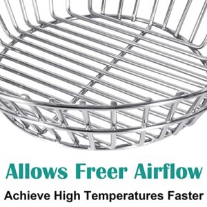 Charcoal Ash Basket for Large Big Green Egg Grill, Kamado Classic, Pit Boss, Louisiana Grills, Primo Kamado Grill and Large Grill Dome, Heavy Duty Stainless Steel