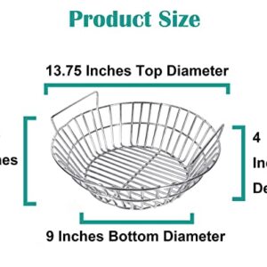 Charcoal Ash Basket for Large Big Green Egg Grill, Kamado Classic, Pit Boss, Louisiana Grills, Primo Kamado Grill and Large Grill Dome, Heavy Duty Stainless Steel