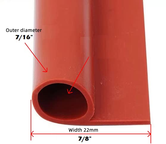 Silicon Tadpole Seal, P-Gasket 12 feet - for BBQ Smoker Door Gasket 7/16 x 15/16 Wide x 12' ft