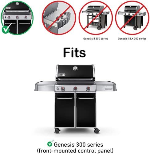 QuliMetal Porcelain Steel Flavorizer Bars, SUS304 Grill Burner and #65505 7622 Heat Deflector for Weber Genesis 300 Series (E310 E320 E330 S310 S320 S330) Grill Parts with Front Control Knobs