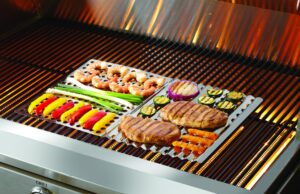 mr. bar-b-q 06039y dual sided reusable bbq sheet | commercial grade stainless steel | easy to use grilling accessories | perfect for covering messy grids | great for delicate foods | 12 x 18 inches