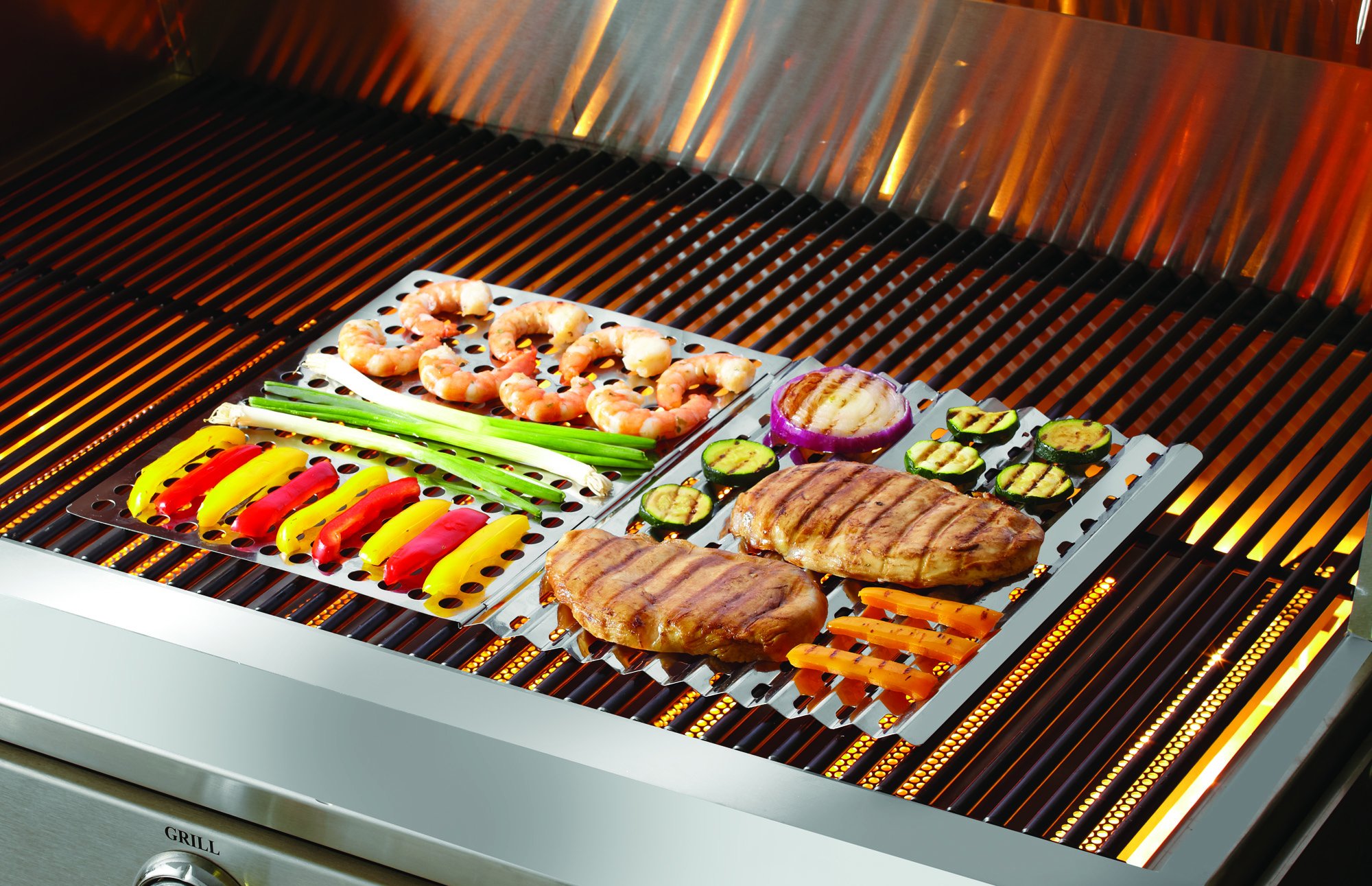 Mr. Bar-B-Q 06039Y Dual Sided Reusable BBQ Sheet | Commercial Grade Stainless Steel | Easy to Use Grilling Accessories | Perfect for Covering Messy Grids | Great for Delicate Foods | 12 x 18 Inches