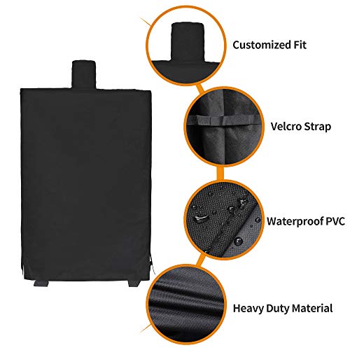 i COVER 73550 Pellet Smoker Cover for Pit Boss Grills 77550 5.5 and 5 Series PBV5P1, pro Series 4 Vertical Pellet Smokers PBV4PS1 600D Waterproof Heavy-Duty Canvas Vertical Smoker Cover