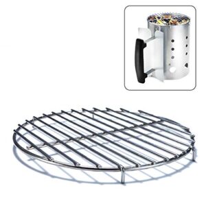 chimney-mate charcoal starter grilling grate | sous vide searing accessory | turn your charcoal chimney into a portable grill | fits on top of most 7.5 inch chimneys | portable camping grill grate