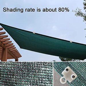 ALBN-Shading net Shade Cloth Net with Upgrade Grommets 80% Shading Rate HDPE UV Protection for Courtyard Garden Flower Plant (Color : Dark Green, Size : 2x2m)