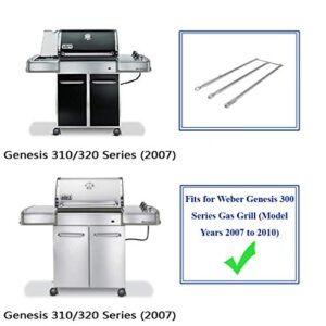 Utheer 304 Stainless Steel 67722 Grill Burner Tube for Weber Genesis 300 Series E310 E320 EP310 EP320 S310 S320 (Model Years 2007 to 2010)with Side Control Knobs,Replaces Weber 67722 67820,34 1/4 Inch