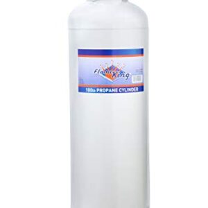 Flame King YSN100 100-Pound Steel Propane Tank Cylinder with POL Valve and Collar, White