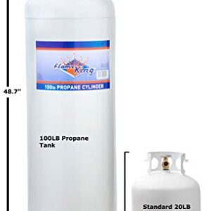 Flame King YSN100 100-Pound Steel Propane Tank Cylinder with POL Valve and Collar, White