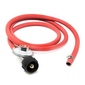 gas one 2102 new improved 6 ft low pressure propane regulator and hose connection kit for lp/lpg most lp/lpg gas grill, heater and fire pit table,brown/a