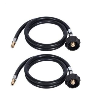 ggc 4 feet rv propane pigtail hose qcc1 connector with acme and a 1/4'' inverted male flare (2pcs)