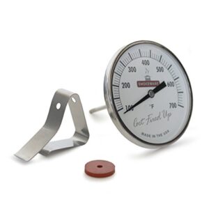 SmokeWare Temperature Gauge – 3-inch Face, 0-700°F Range, White, Replacement Thermometer for Big Green Egg Grills, Made in The USA