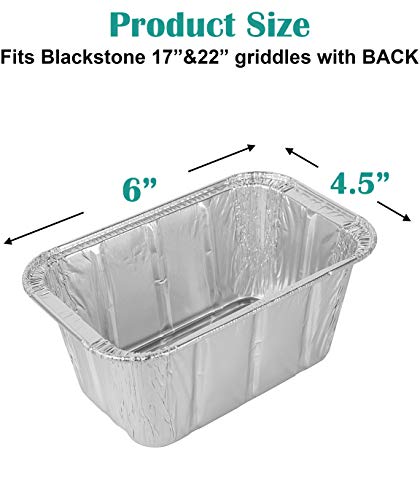 Aluminum Foil Grill Drip Pans, BBQ Grease Trays for Blackstone 17 and 22 Inch Grill Griddles with Back Grease Cup, 20 Pack