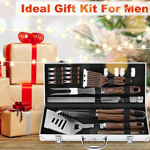 N NOBLE FAMILY 21PCS Professional Stainless Steel Grill Accessories Set for Men Dad Women - Perfect Grill Gift on Father's Day, Christmas, Birthday - Complete BBQ Kit for Outdoor Camping Barbecue